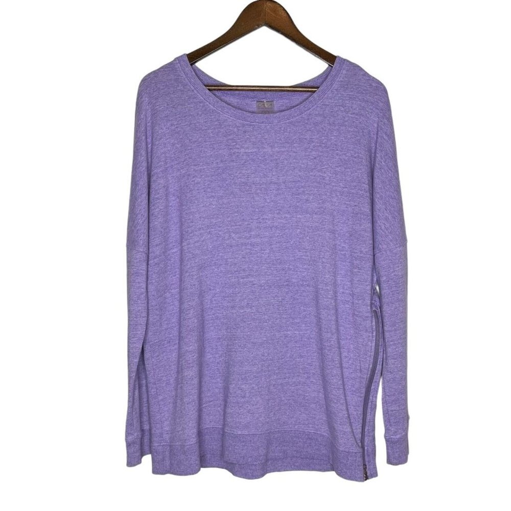Calia by Carrie Underwood Purple Effortless Side Zip Sweater Sweatshirt Sz Large